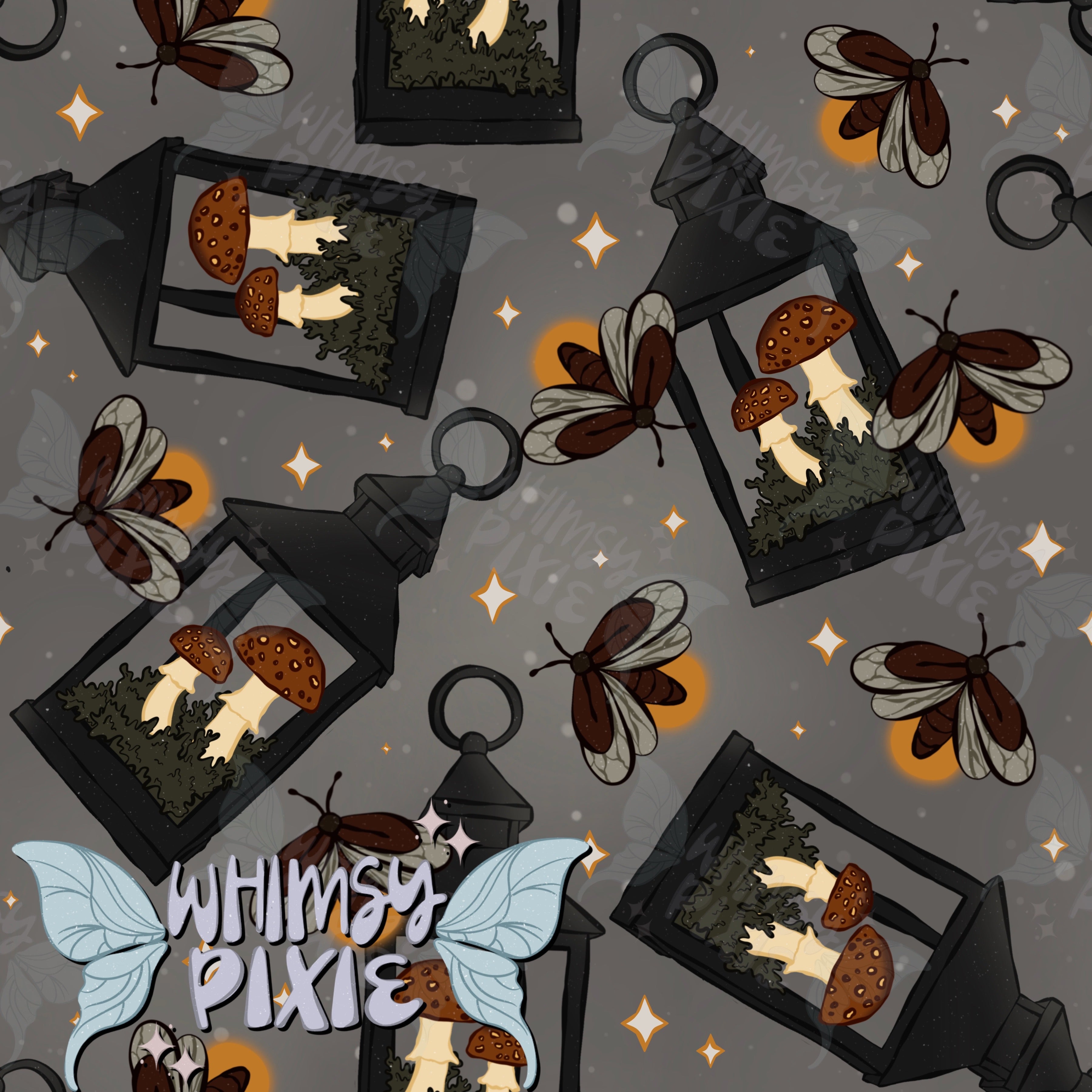 Lightning Bug Lanterns Grey