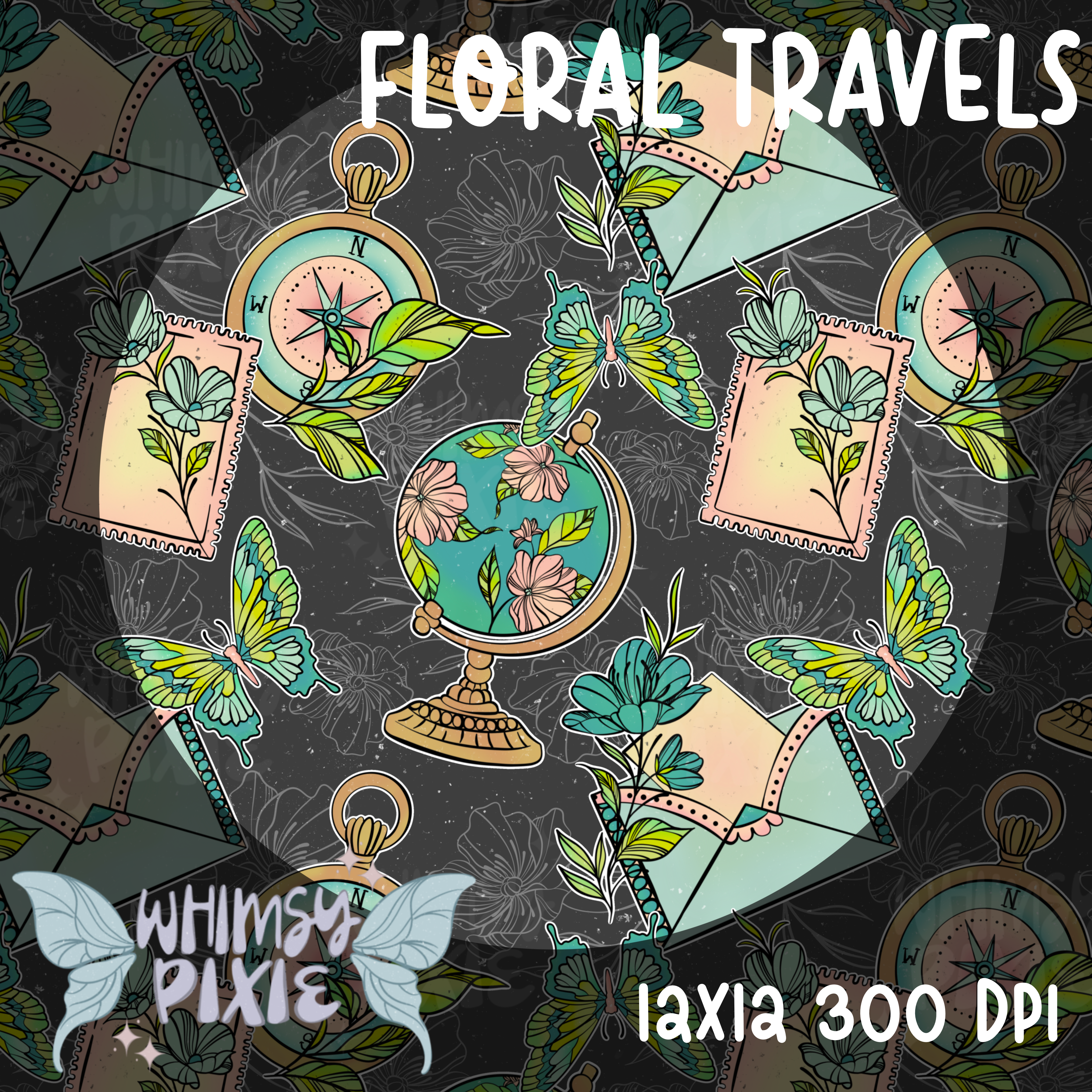 Floral Travels Grey
