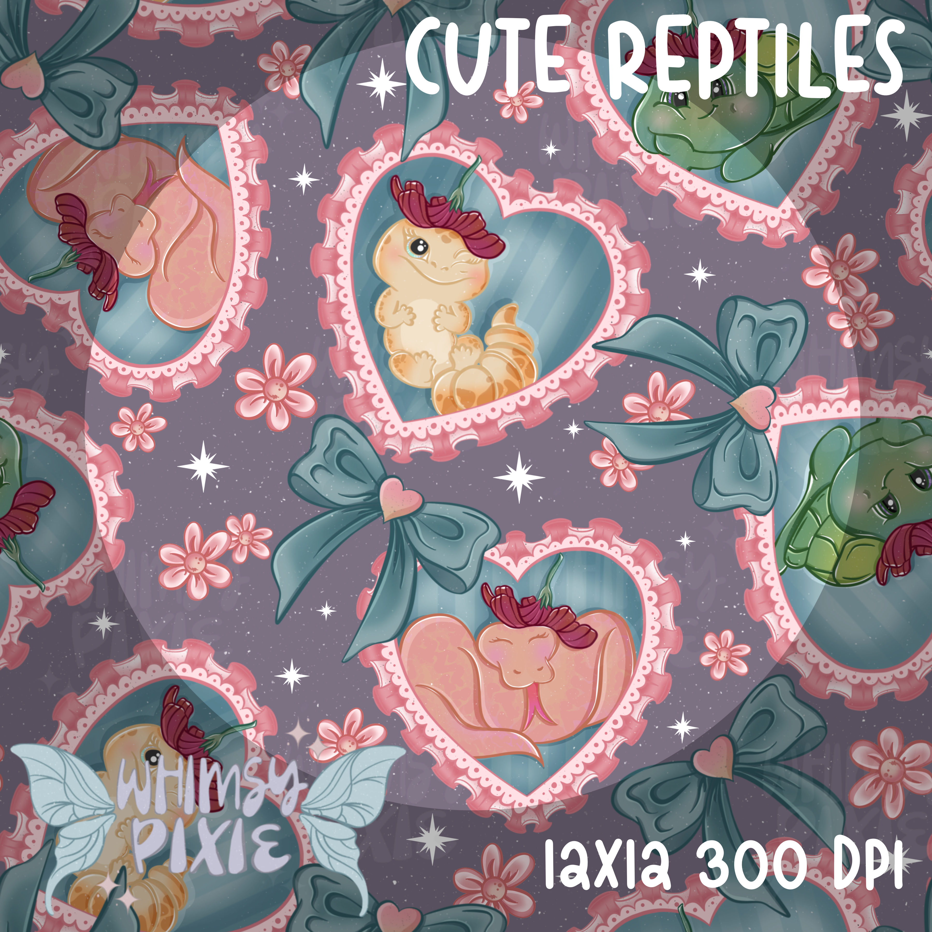 Cute Reptiles Dusty Purple