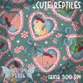Cute Reptiles Dusty Teal