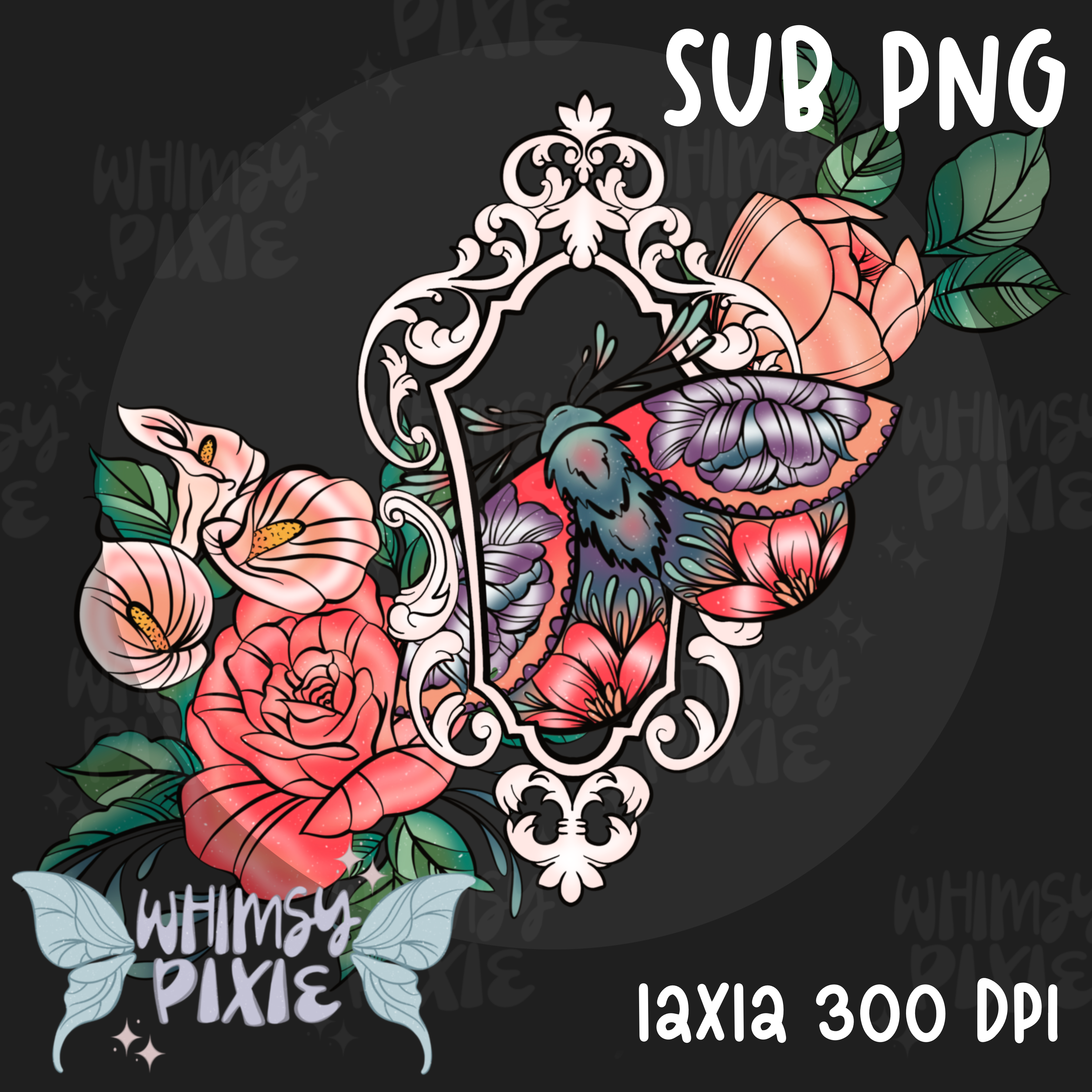 Framed Floral Gardens Sub PNG