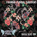 Framed Floral Gardens Charcoal