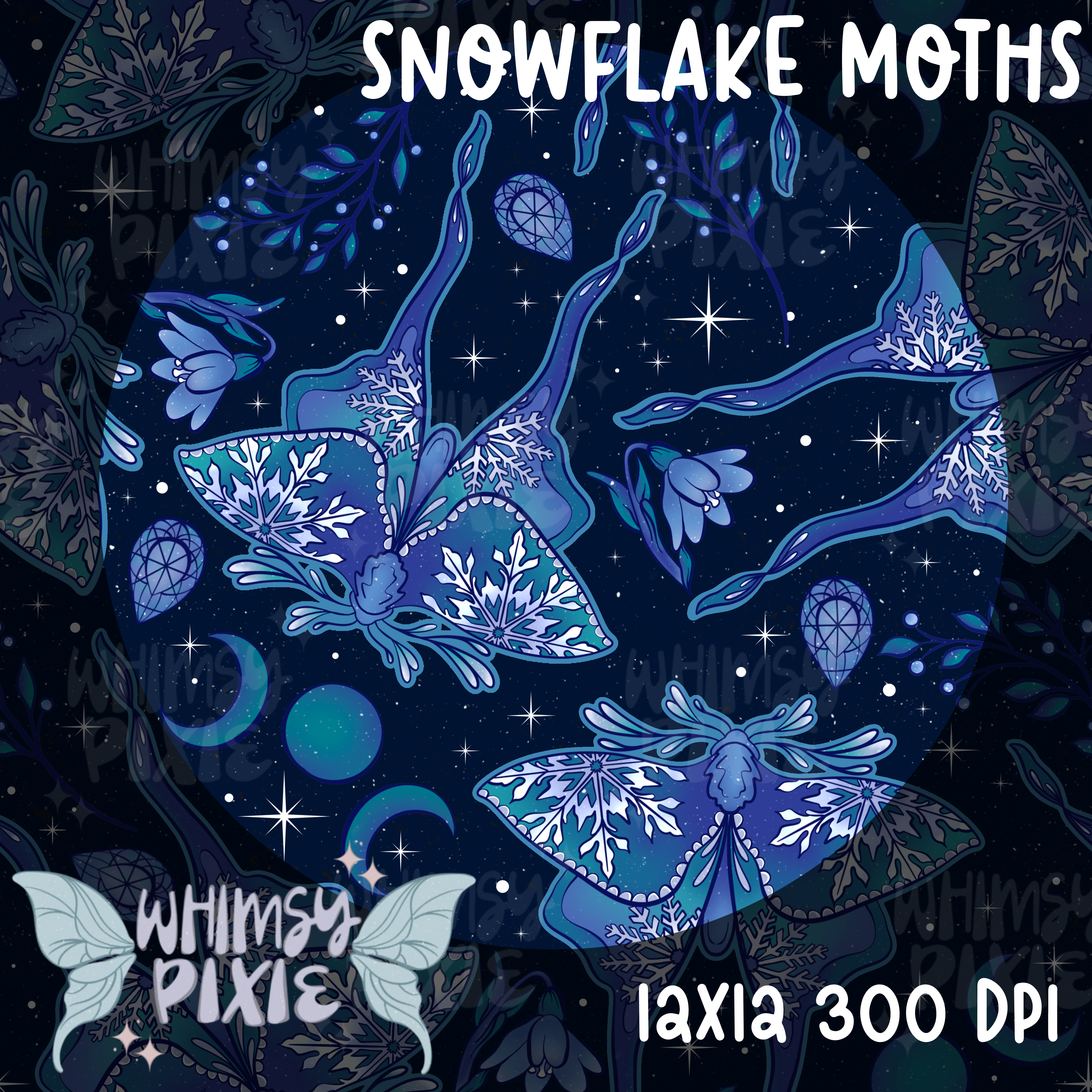 Snowflake Moths Navy