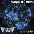 Snowflake Moths Charcoal