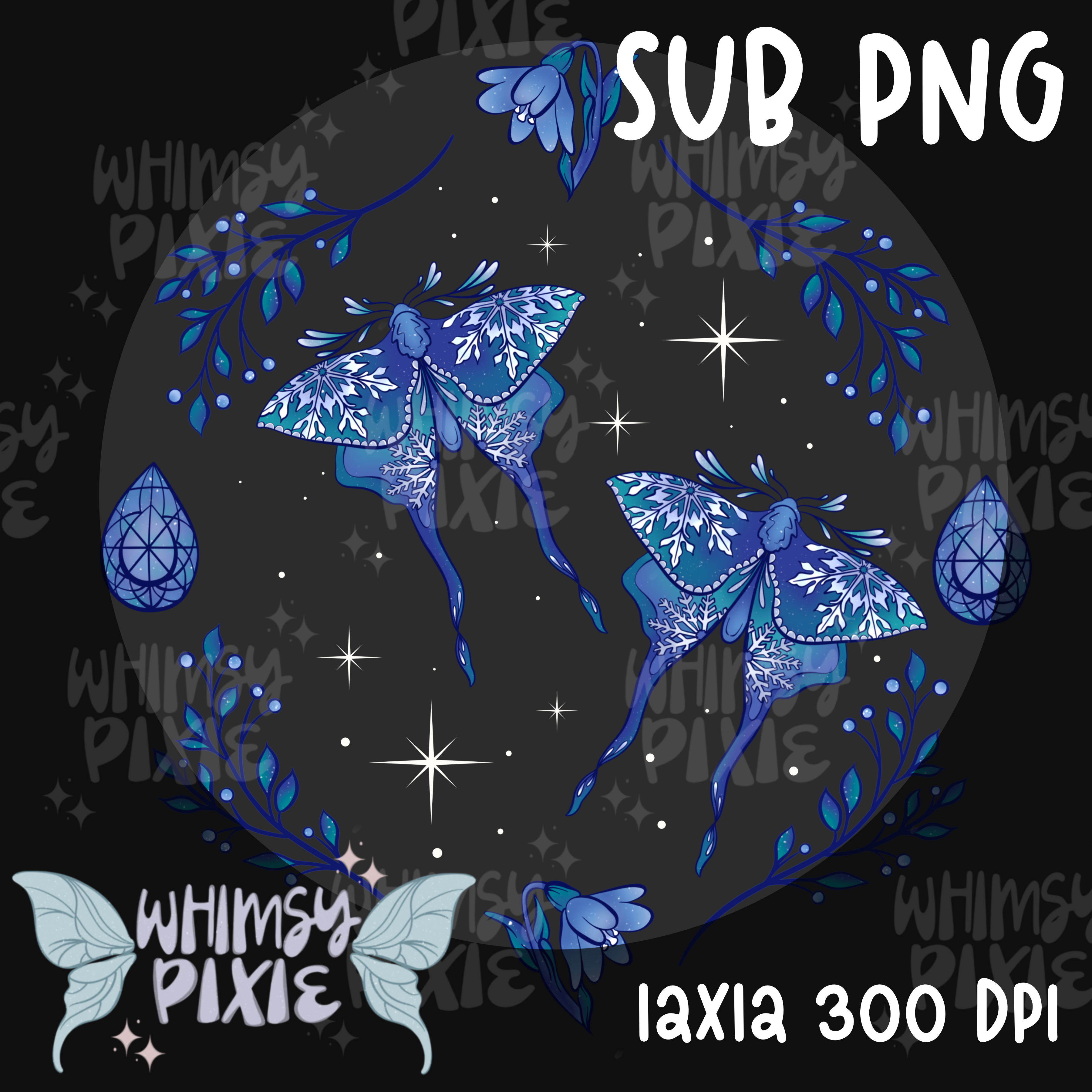 Snowflake Moths Sub PNG