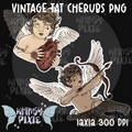 Vintage Tatted Cherubs PNG