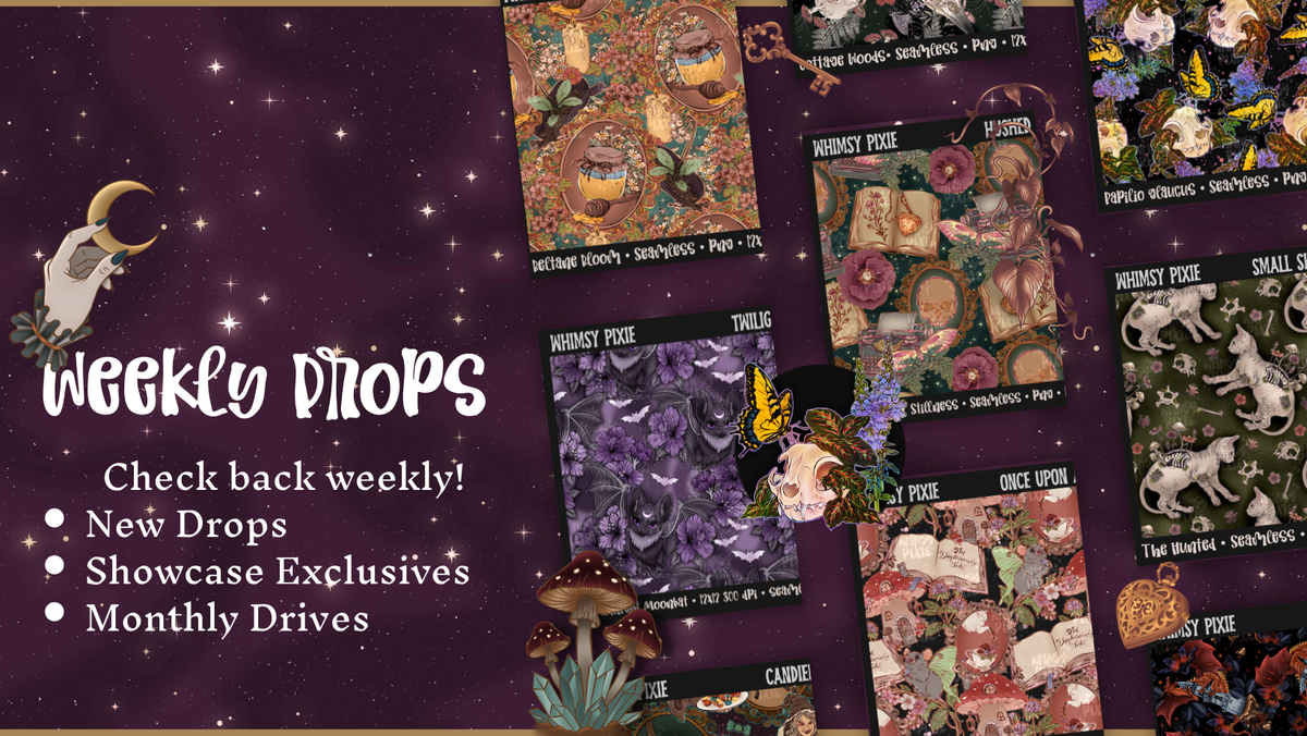 Whimsy Indesign Hand-Drawn Seamless Patterns & Digital Art | Whimsy Pixie Designs